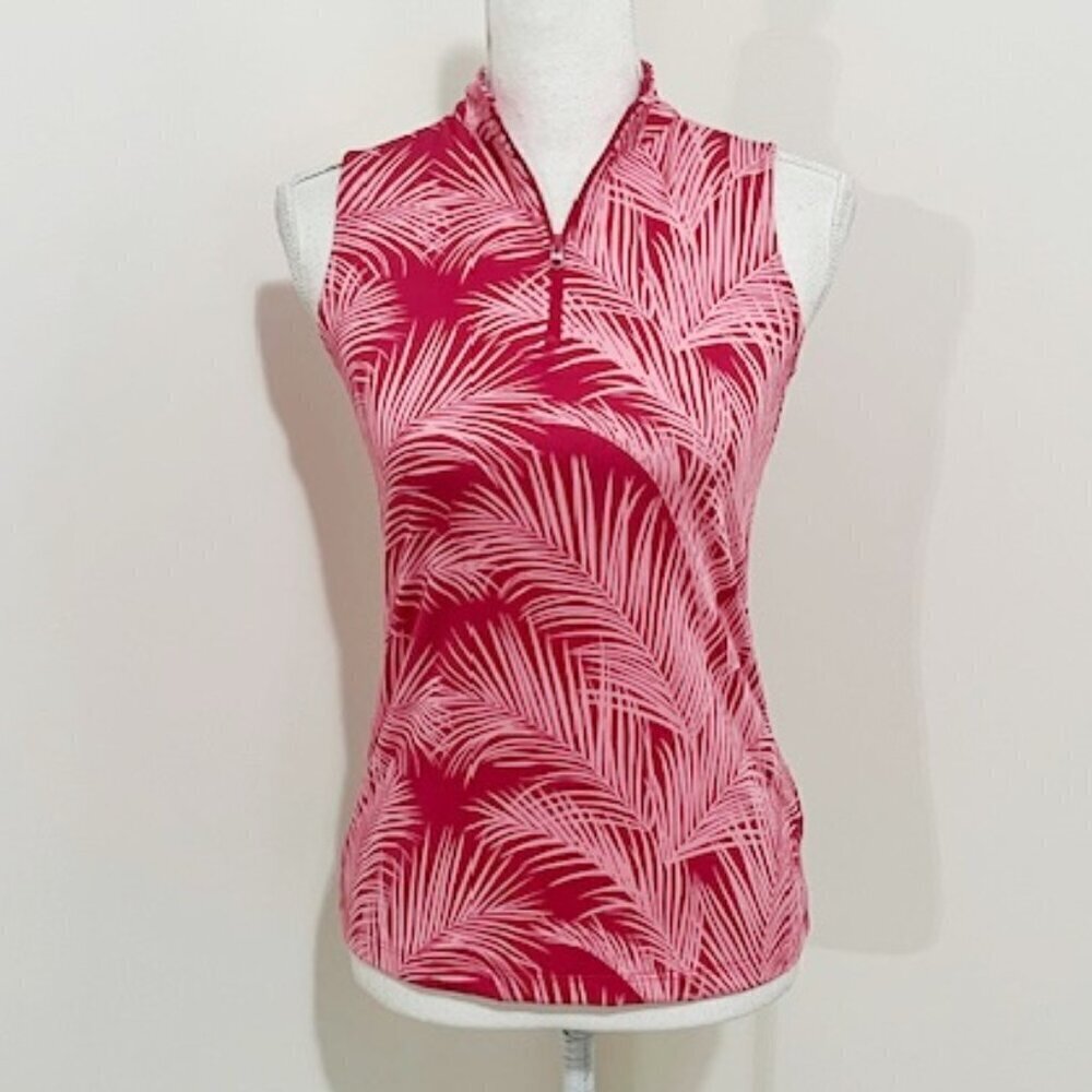 Tommy Bahama Active Sleeveless Top Pink/Red Tropical Golf Women's Size XS